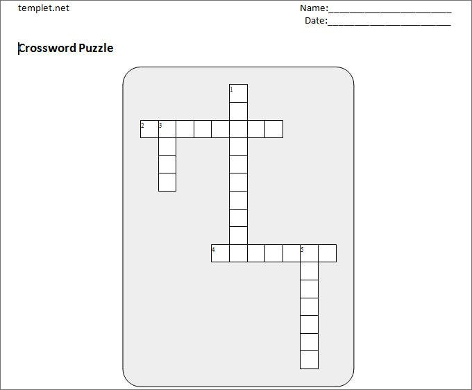 15 Blank Crossword Template Crossword Template Free 