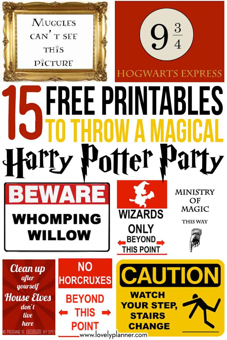 15 Free Harry Potter Party Printables Part 1 Lovely 