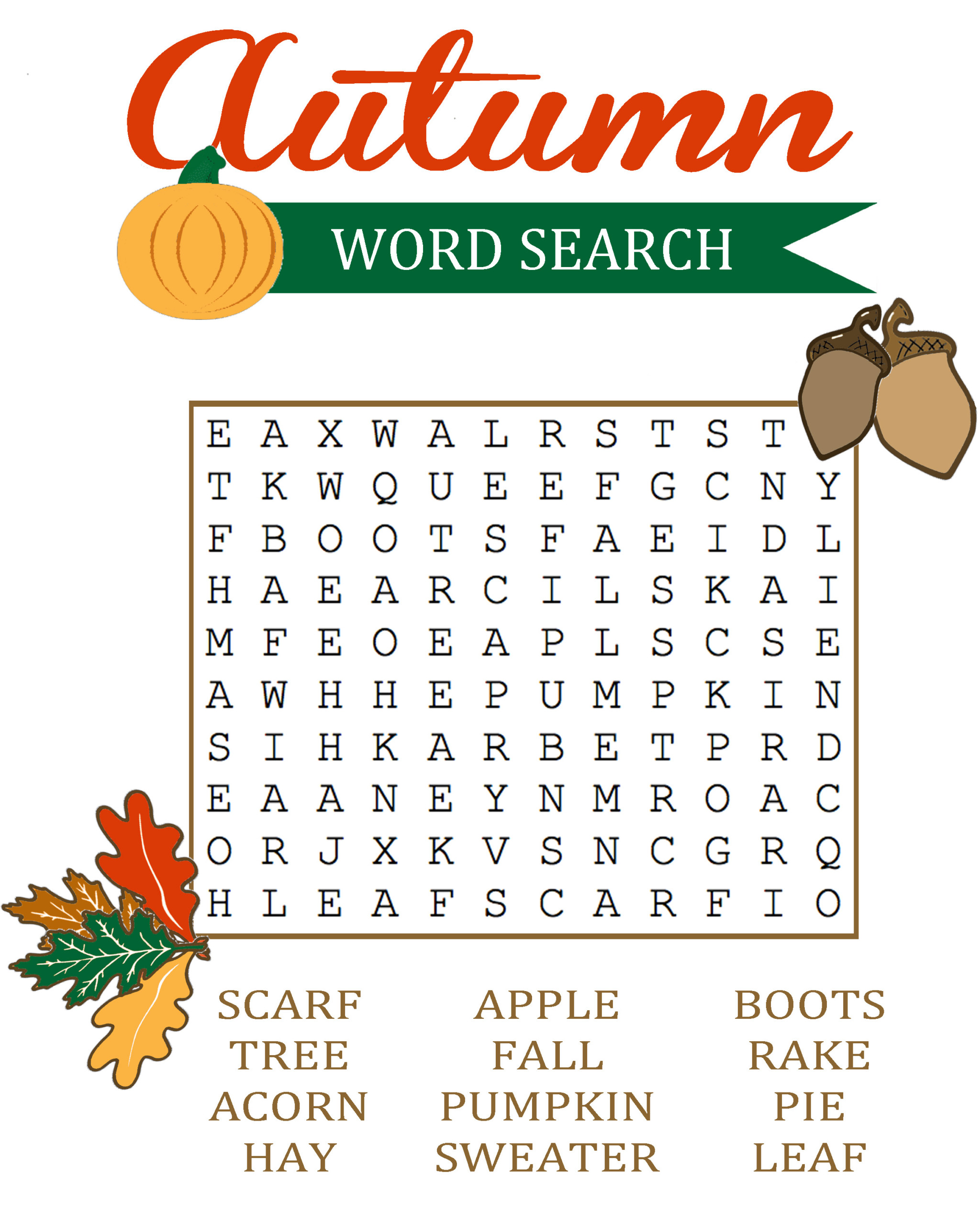 18 Fun Fall Word Search Puzzles KittyBabyLove