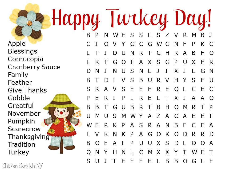 20 Thanksgiving Word Searches KittyBabyLove