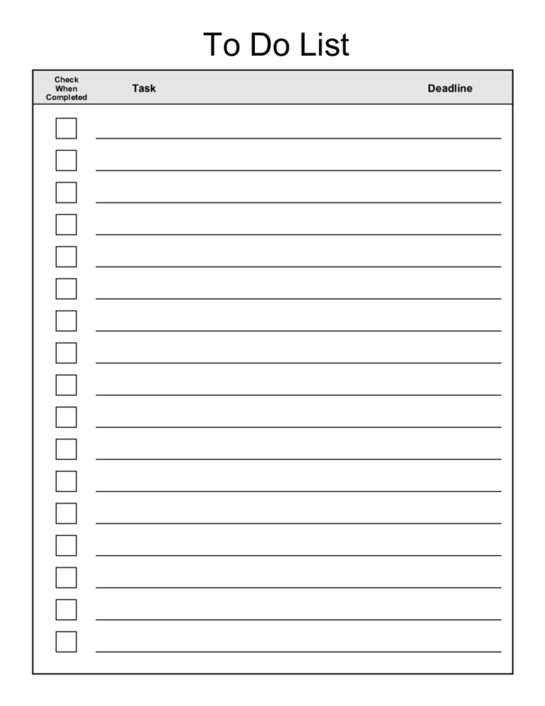 2020 To Do List Template Fillable Printable PDF Forms