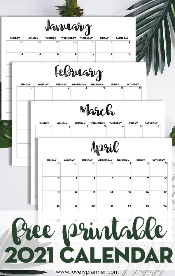 2021 Calendar Printable Free Template Lovely Planner