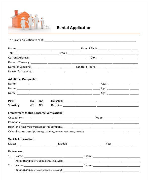 21 Printable Rental Application Templates Free 