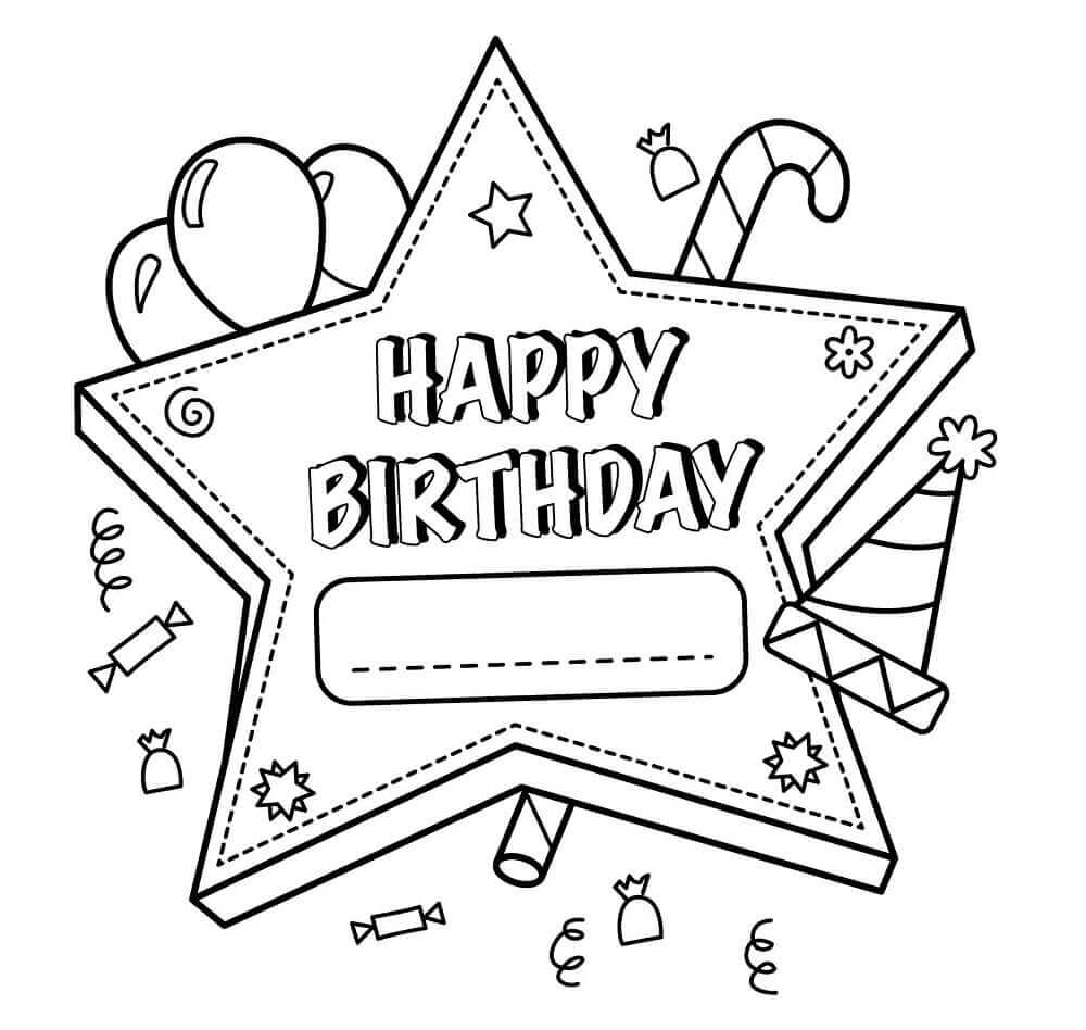 25 Free Printable Happy Birthday Coloring Pages