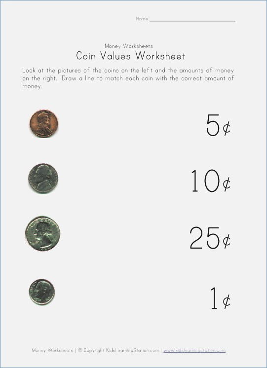 30 Identifying Coins And Coin Values Worksheets 