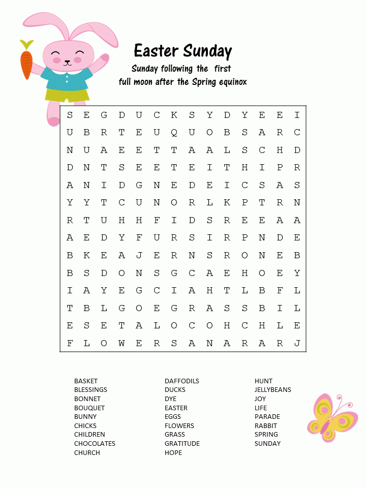 32 Free Printable Easter Word Search For 2021 Voilabits