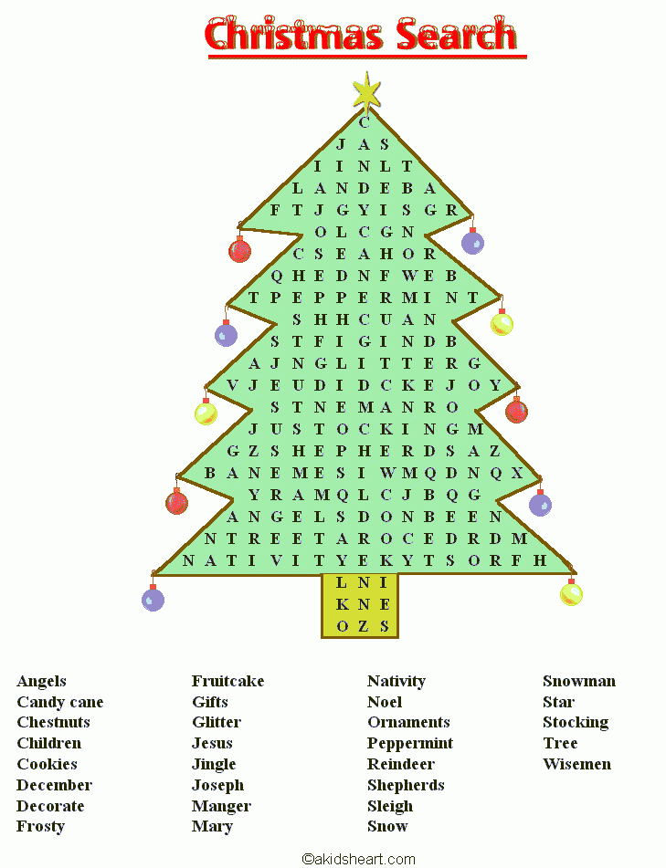 36 Printable Christmas Word Search Puzzles KittyBabyLove
