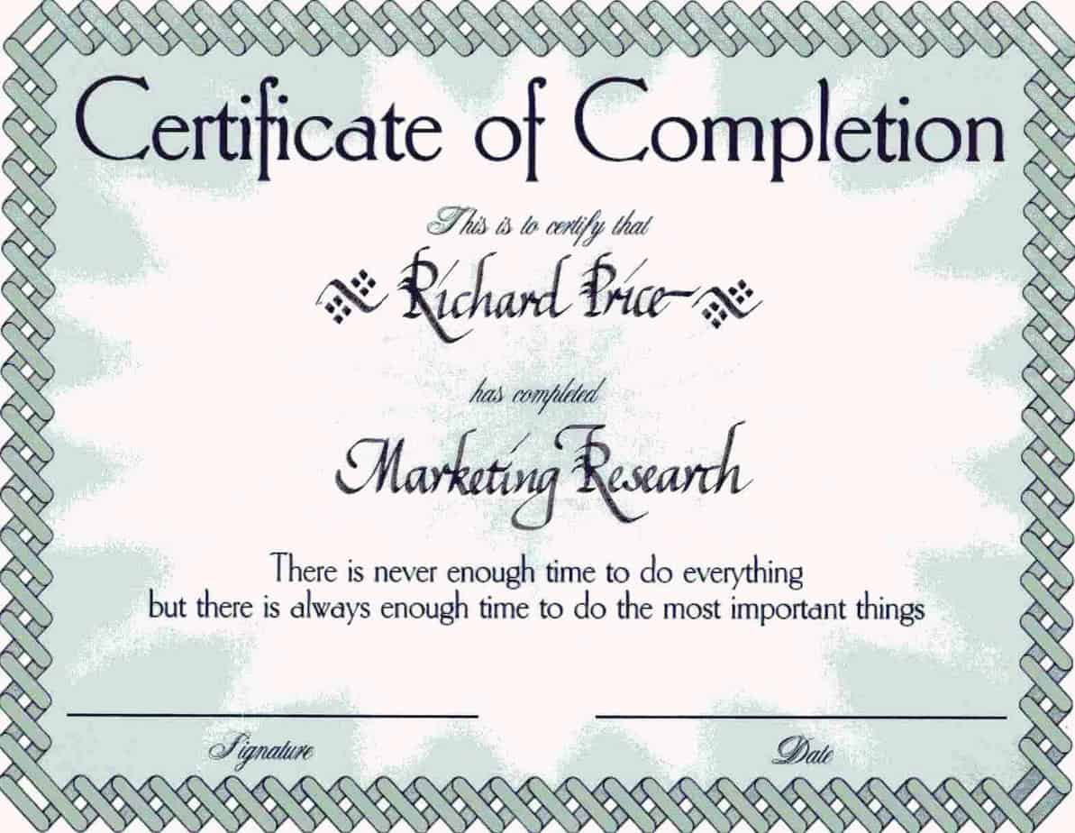 37 Free Certificate Of Completion Templates In Word Excel PDF