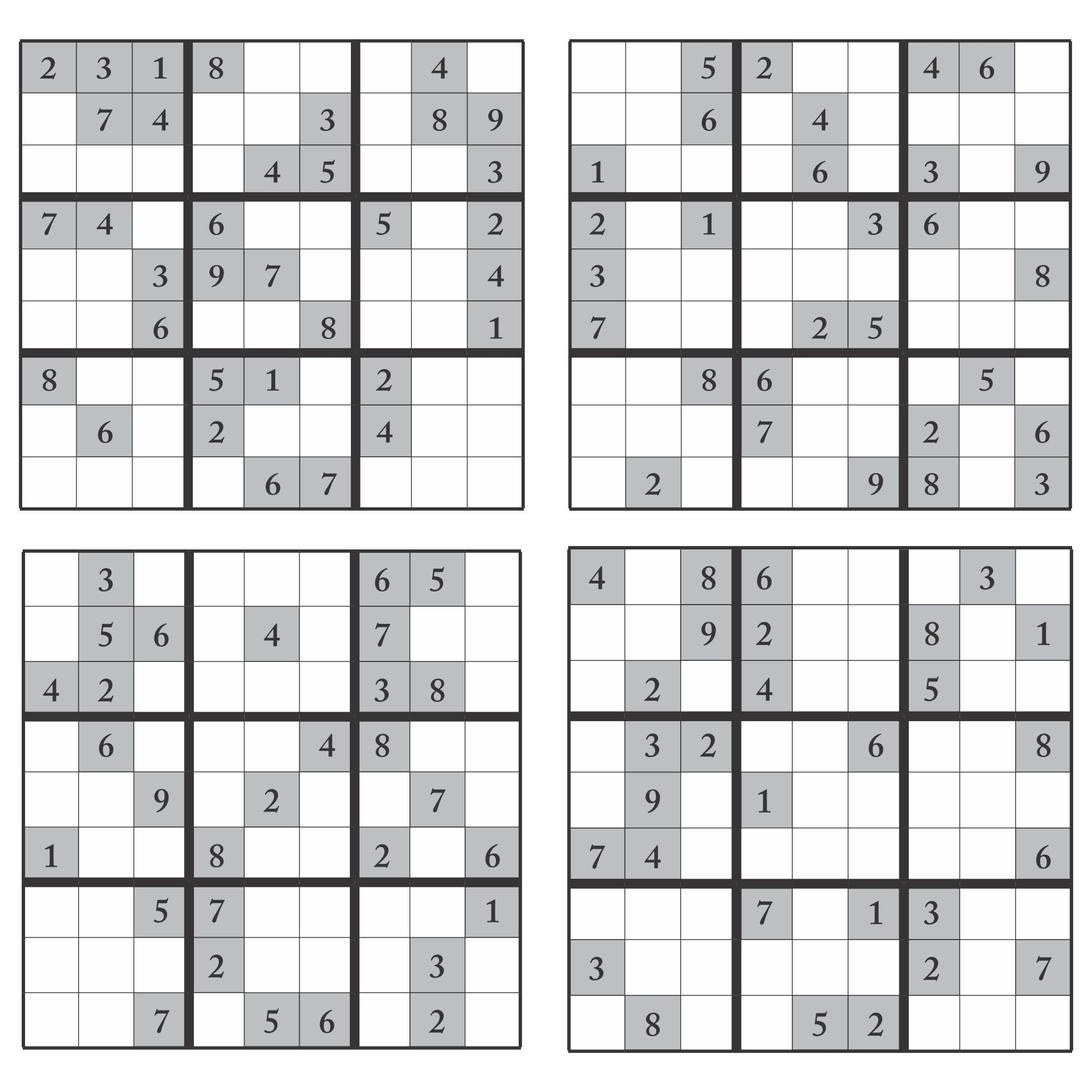 Sudoku Printable Sheets 4x4 Medium
