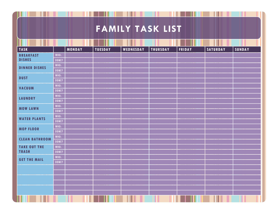 43 FREE Chore Chart Templates For Kids TemplateLab