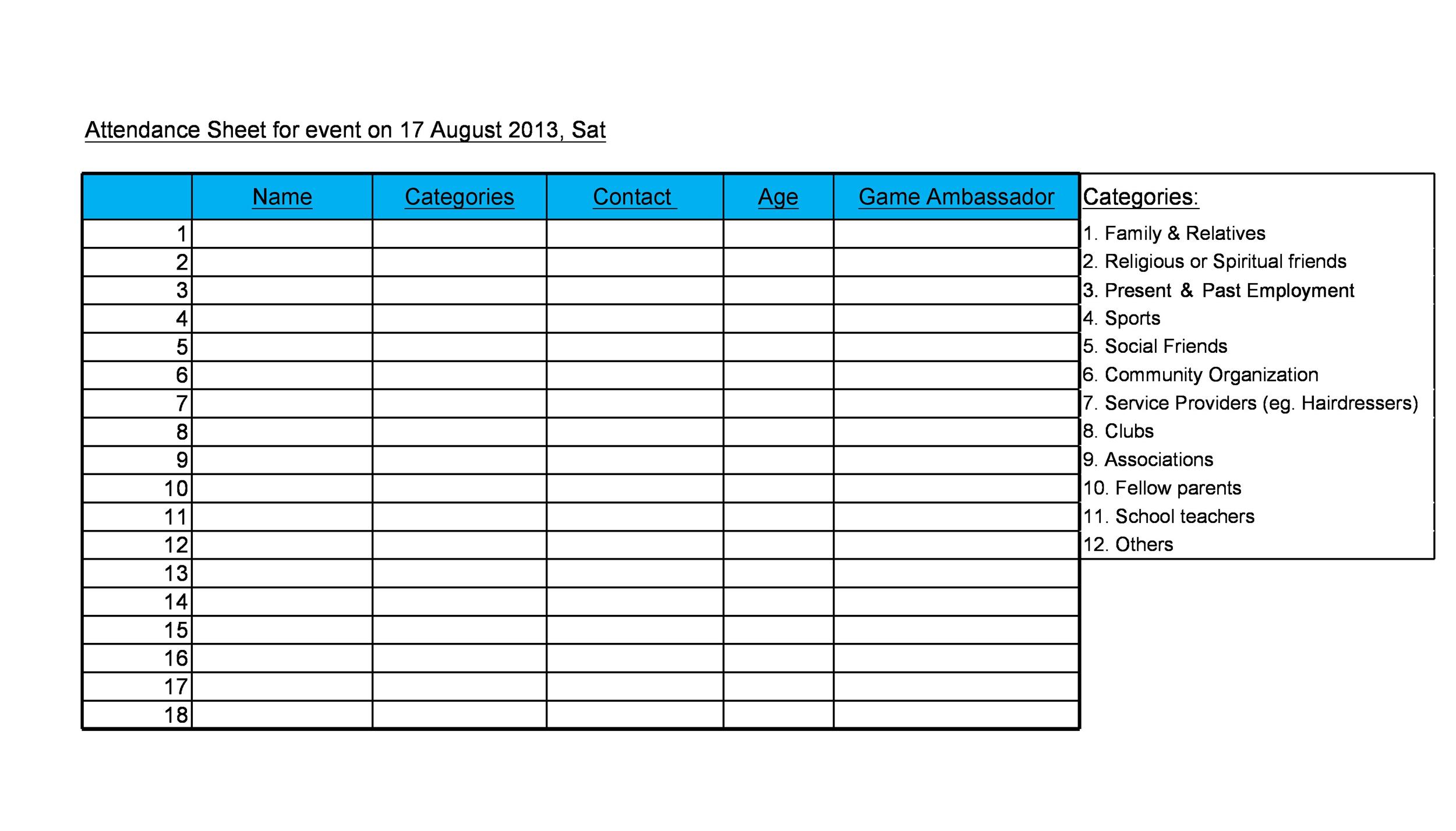 43 Free Printable Attendance Sheet Templates TemplateLab