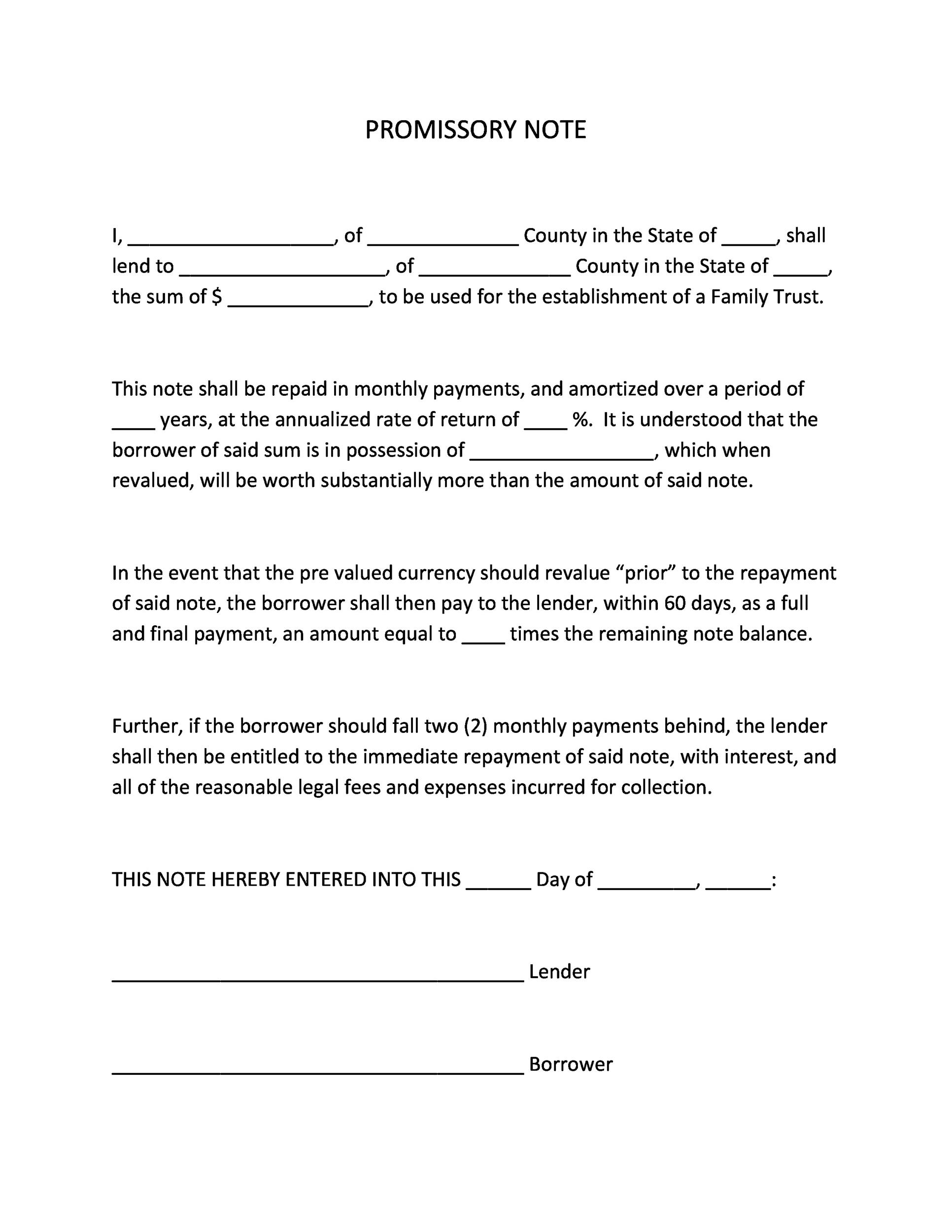 45 FREE Promissory Note Templates Forms Word PDF 