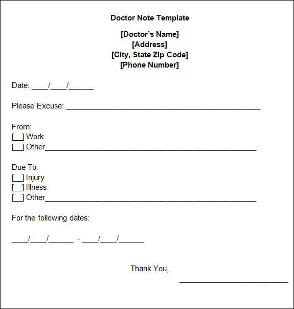 5 Free Fake Doctors Note Templates Top Form Templates 