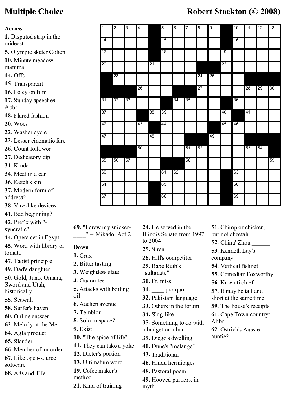 5 Printable Crossword Puzzles For Christmas