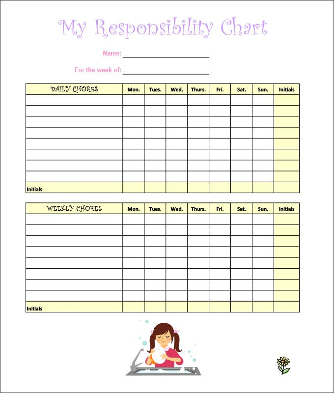 7 Kids Chore Chart Templates Free Word Excel PDF 