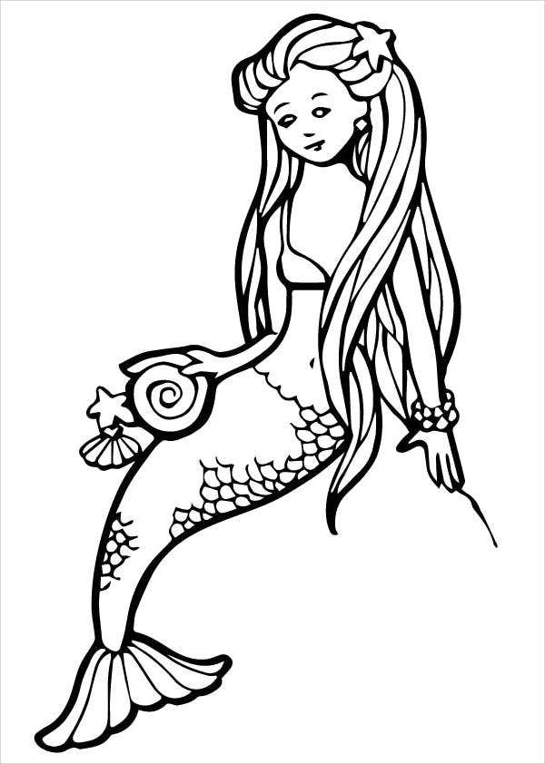 7 Mermaid Coloring Pages Free Premium Templates