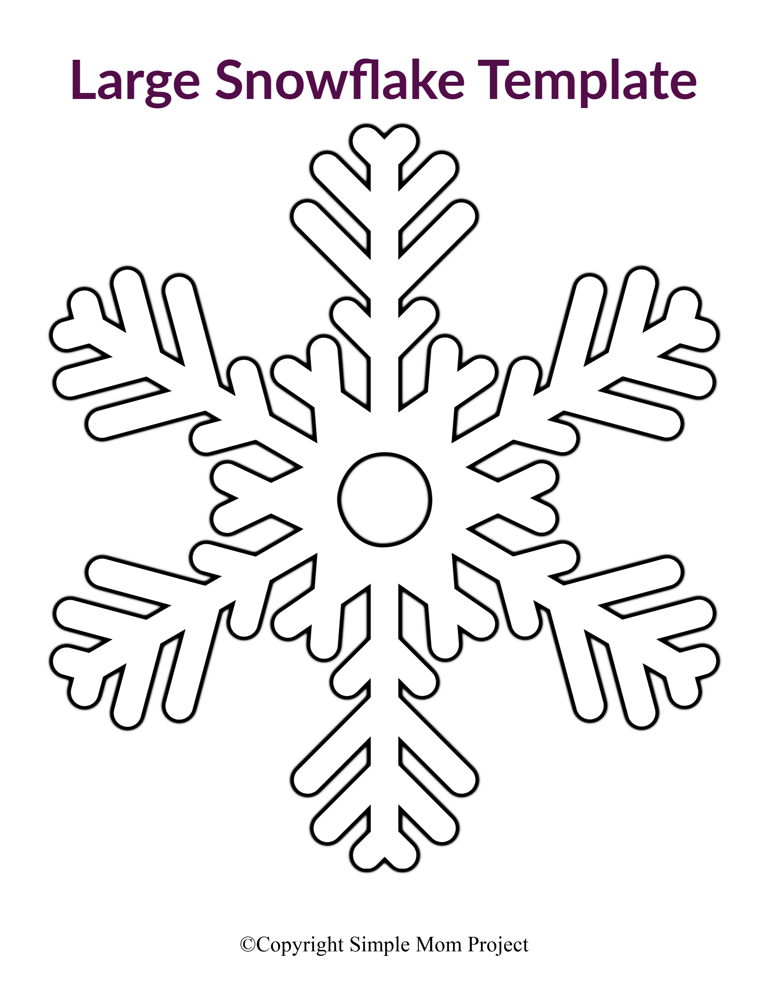 8 Free Printable Large Snowflake Templates Simple Mom 