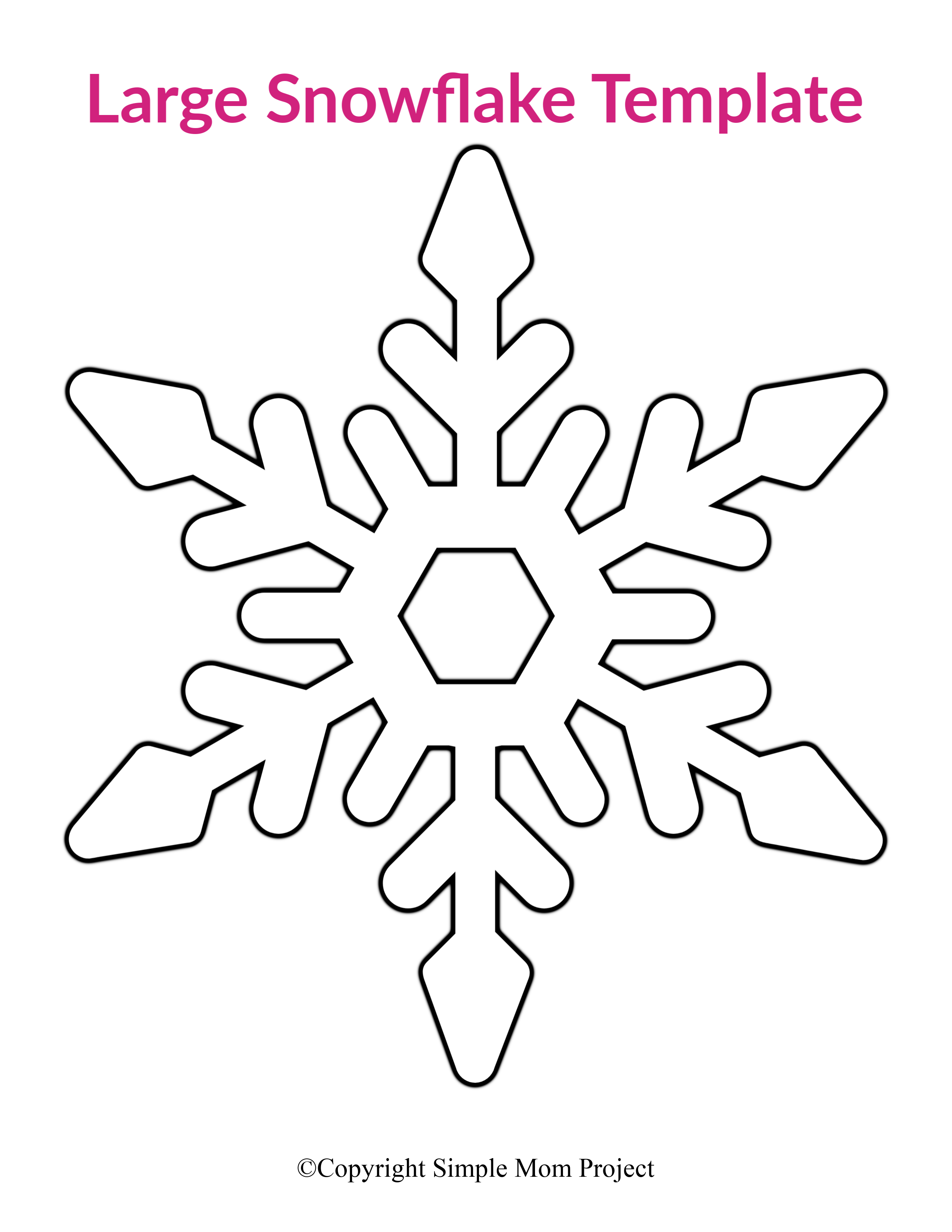 8 Free Printable Large Snowflake Templates Simple Mom 