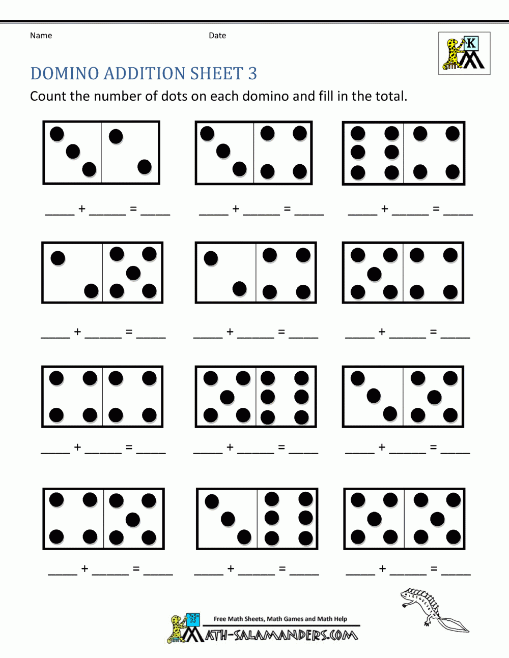 Addition Math Worksheets For Kindergarten