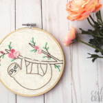 Adorable Sloth Hand Embroidery Pattern The Polka Dot Chair