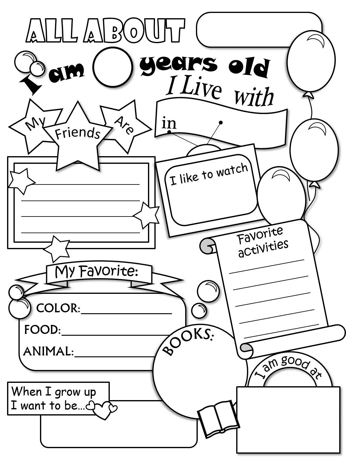 All About Me Worksheet All About Me Worksheet School 