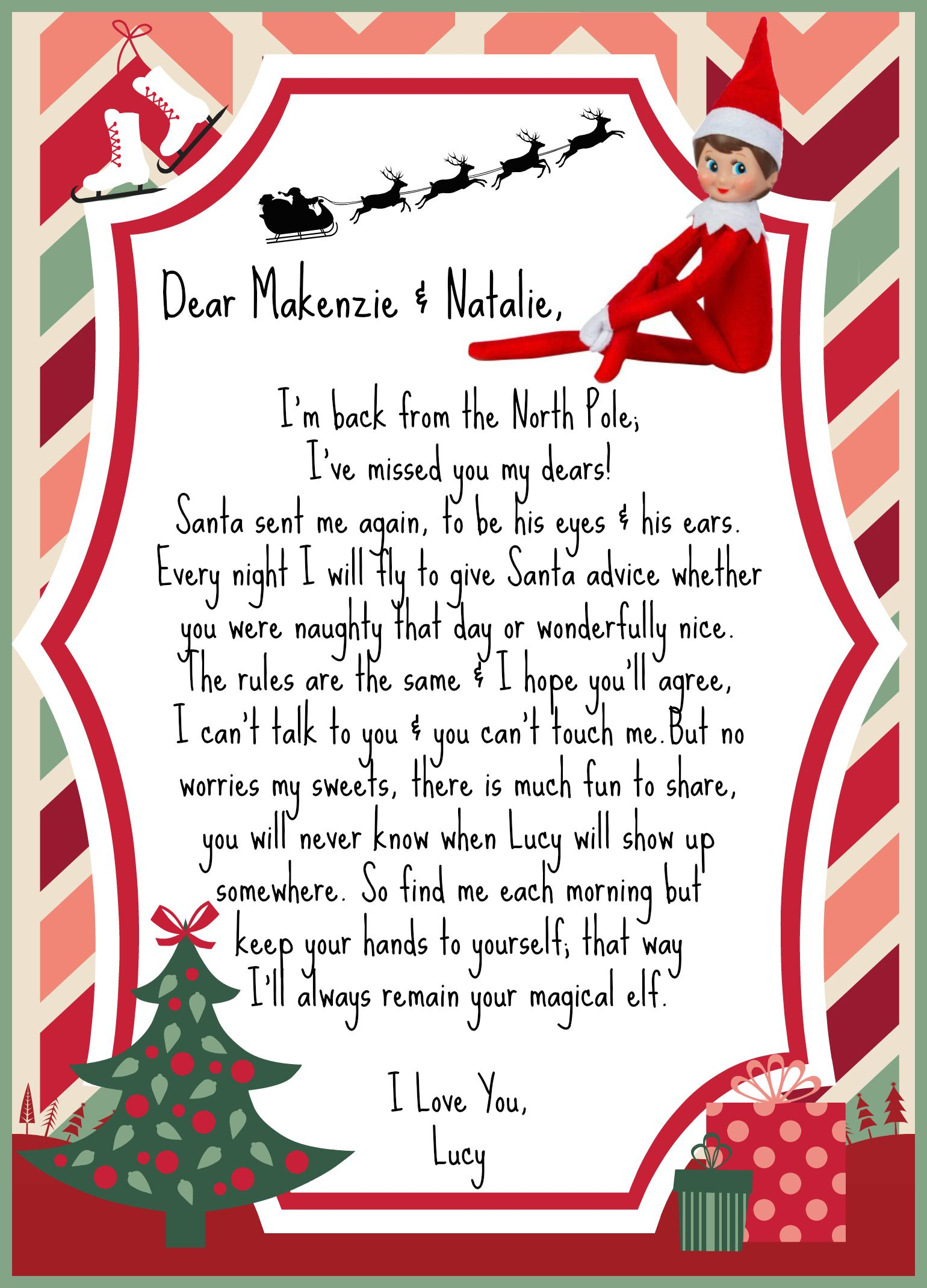 All Made On Picmonkey Elf On The Shelf I m Back Letter