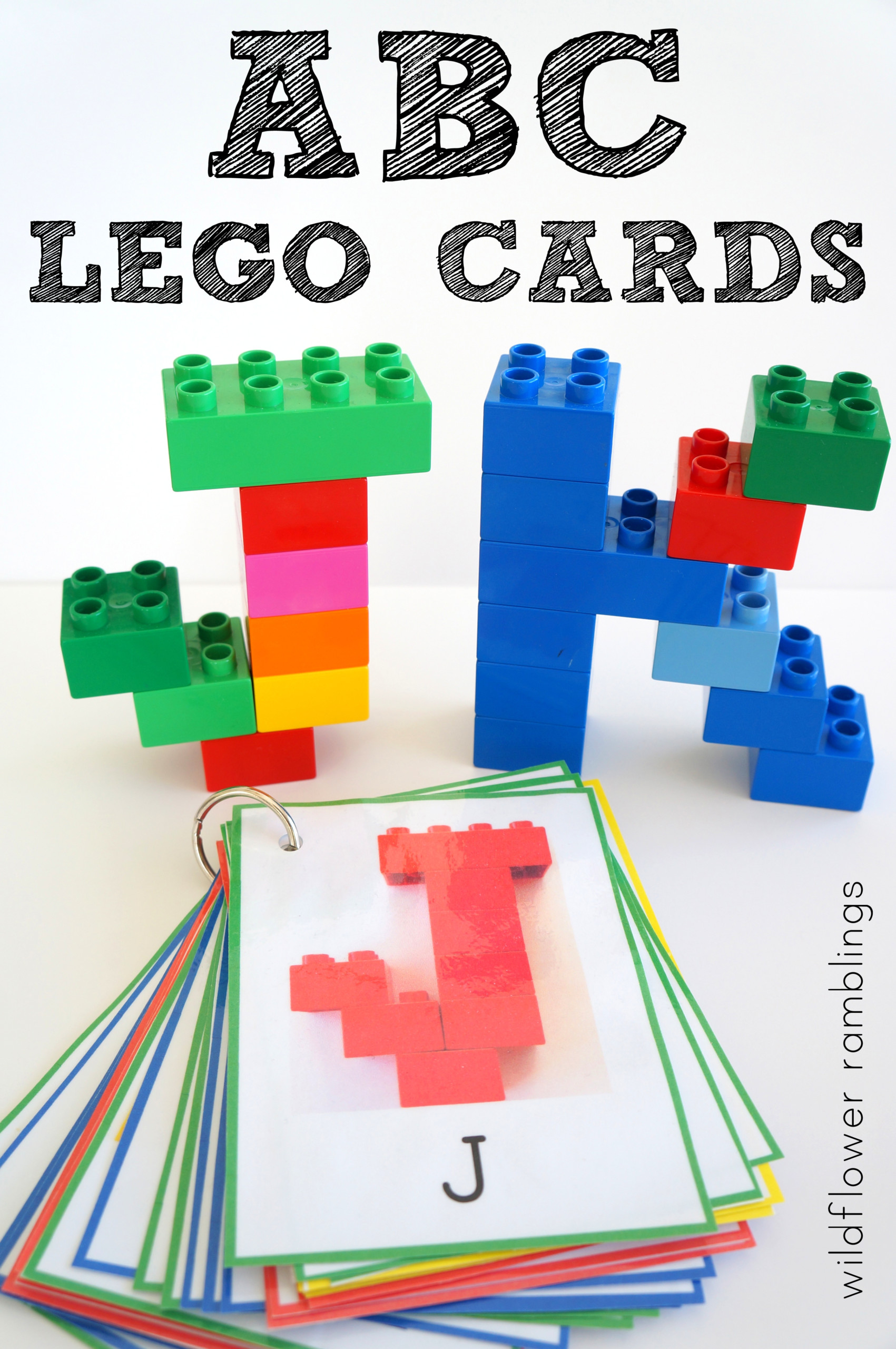 Alphabet Lego Cards Uppercase free Printable 