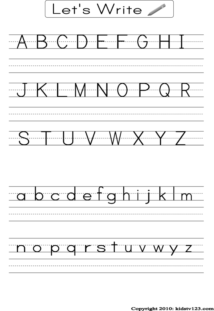 Alphabet Writing Practice Sheet Alphabet Writing