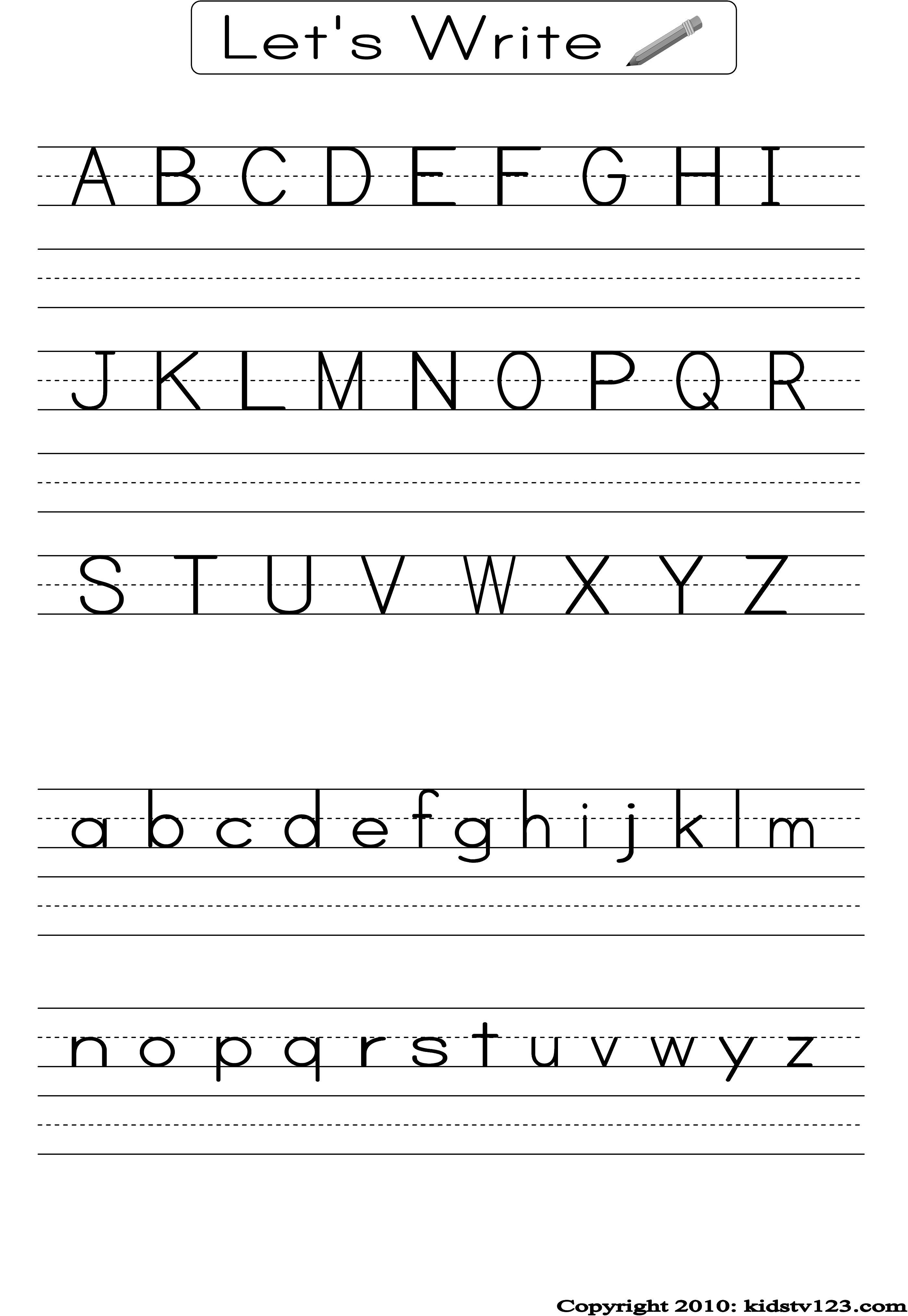 Alphabet Writing Practice Sheet Alphabet Writing 
