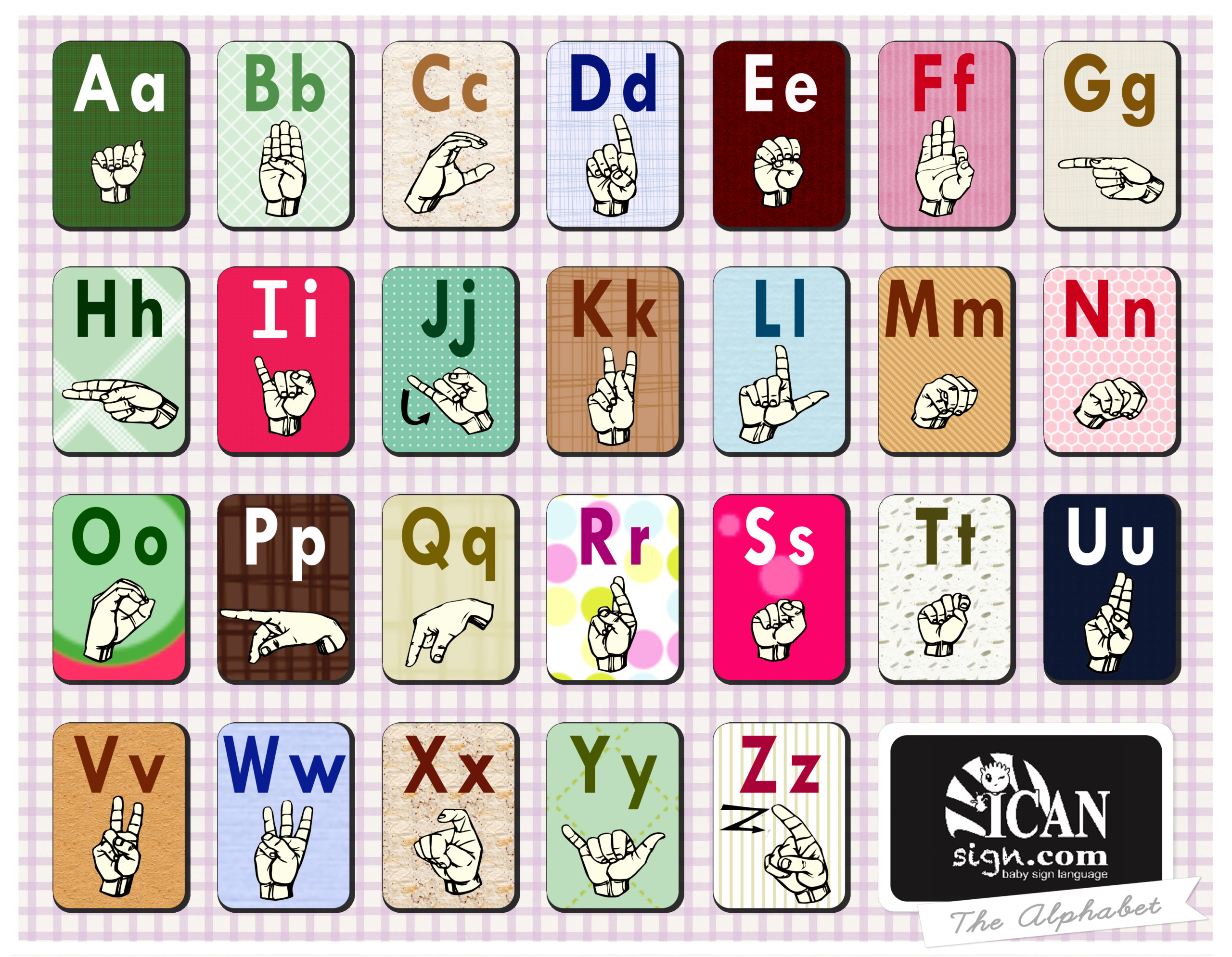 ASL Alphabet Chart Free Printable 8 x11 Alphabet Chart