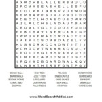 At The Beach Printable Word Search Puzzle Word Search