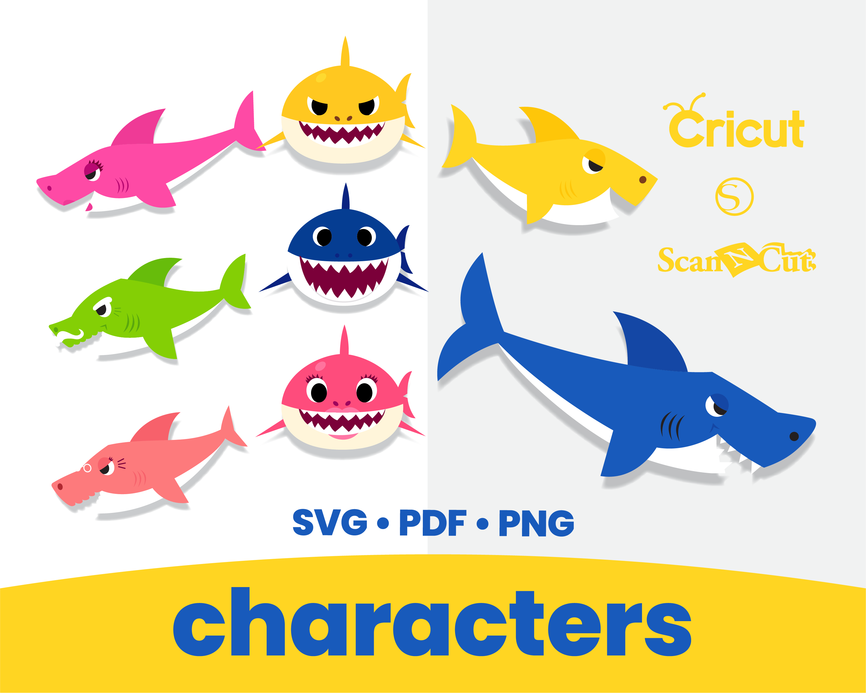 Baby Shark Printable Cut Files SVG PNG By 