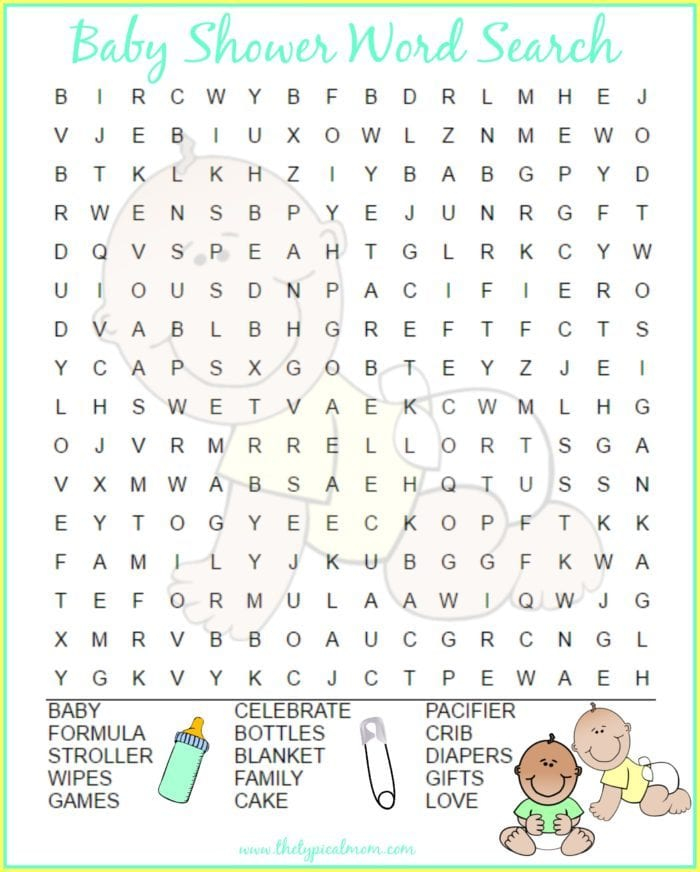 Baby Shower Word Search The Typical Mom
