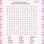 Baby Word Search Printable Download Pink Gray Whale