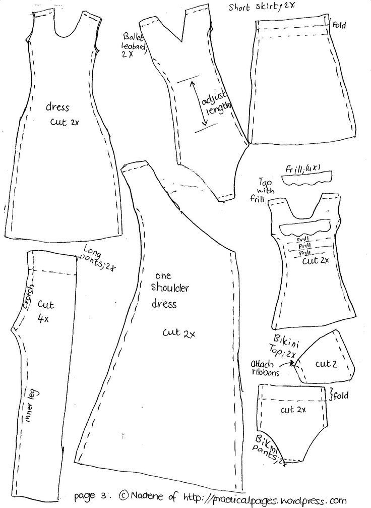 Barbie Clothes Patterns Free Printable Sewing Barbie Doll 