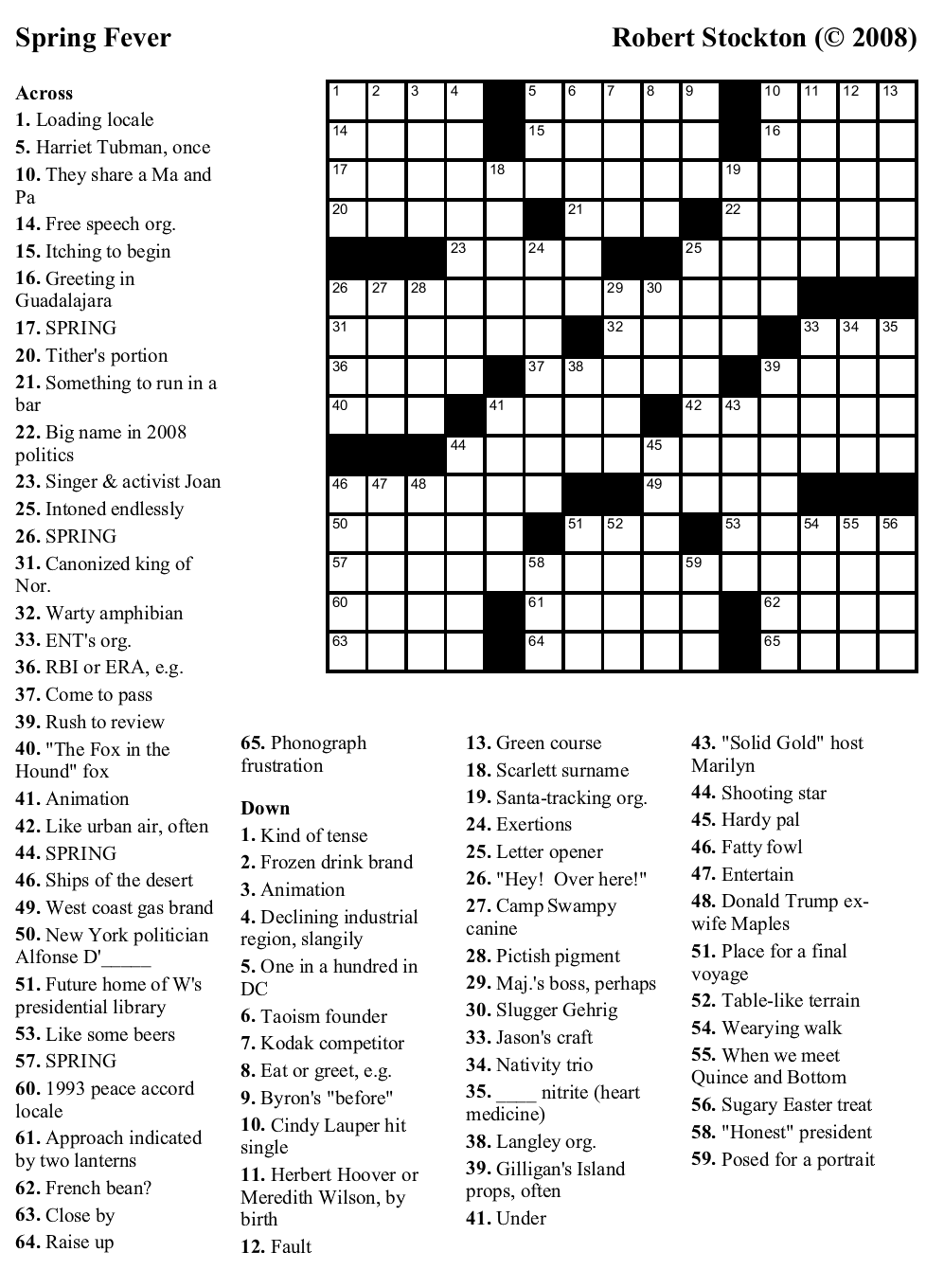 Beekeeper Crosswords Blog Archive Puzzle 38 Spring 