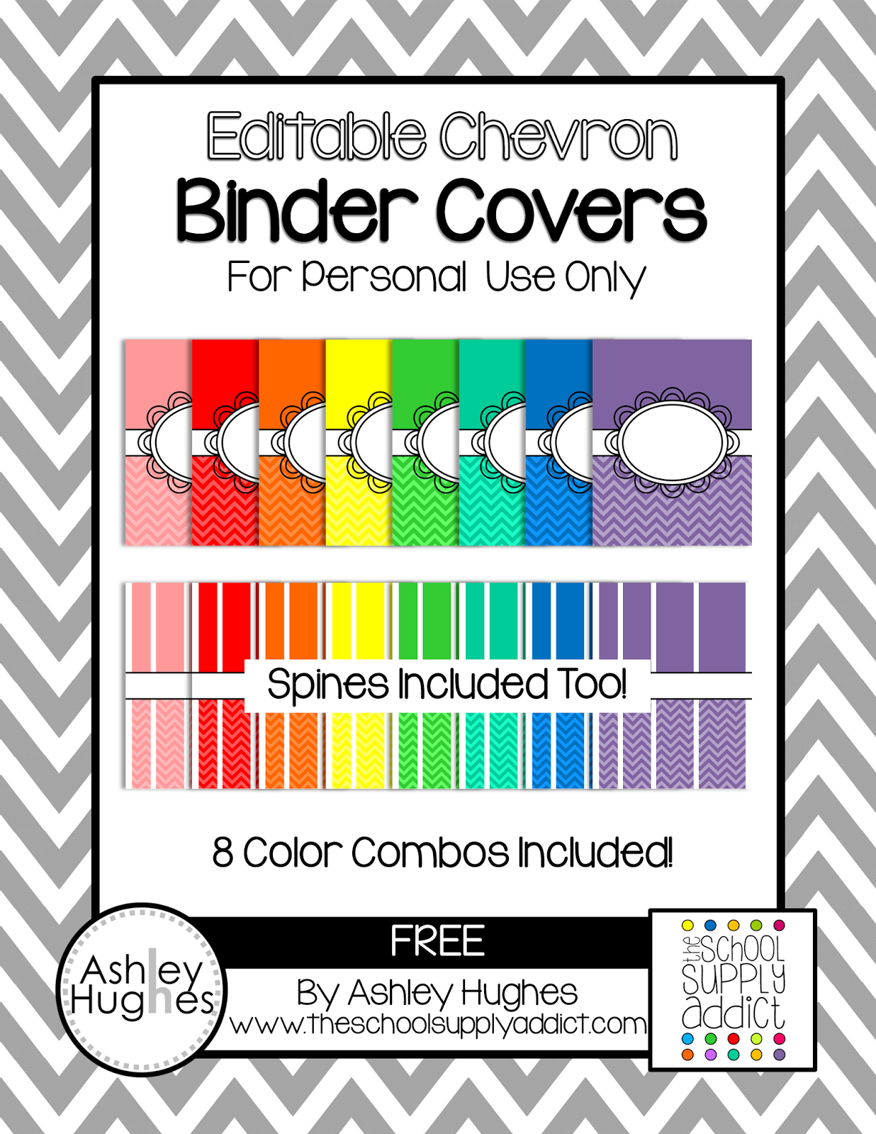 Best Free Editable Printable Binder Covers And Spines 