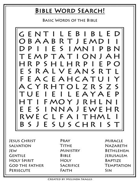 Bible Puzzles Free Printables Bible Word Search 