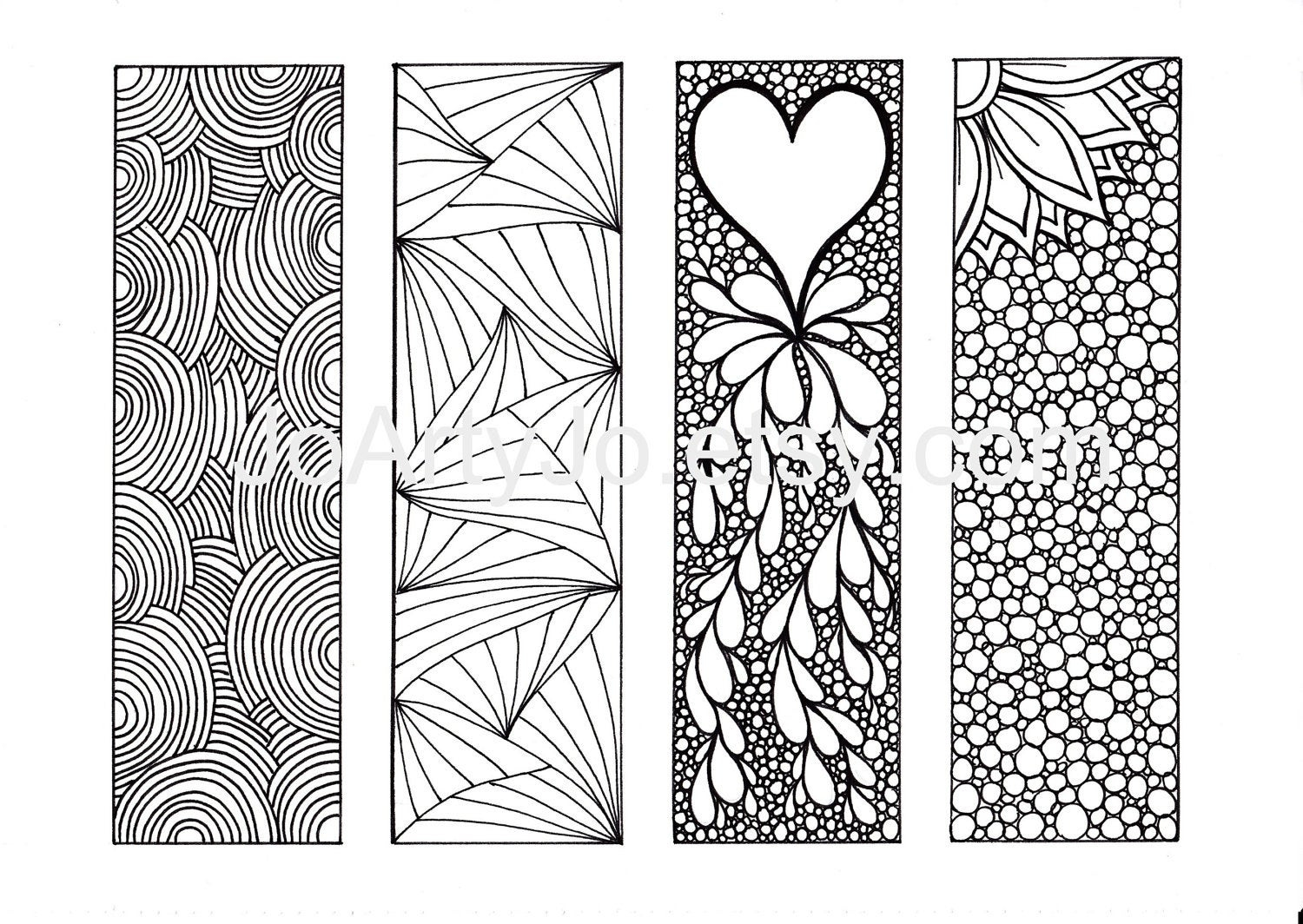 Bookmarks To Color DIY Zentangle Inspired Printable Digital