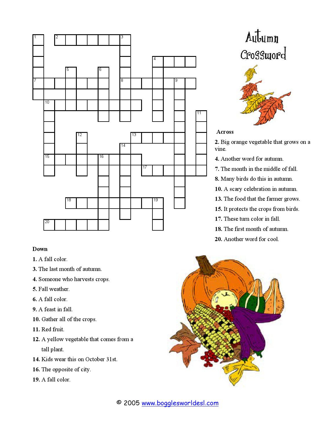 Bovenbouw Autumn Crossword By Leerteam engels Issuu