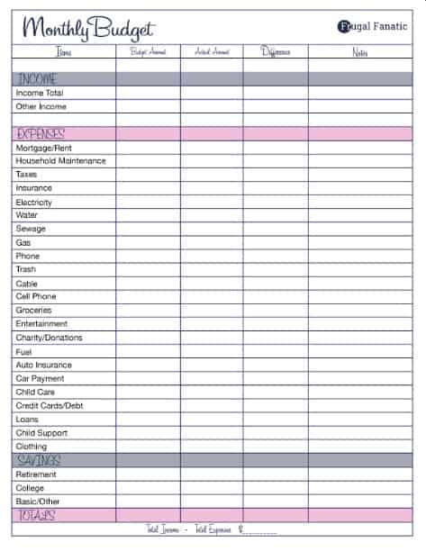 Budget Planner 15 Free Printable Monthly Budget Planner 
