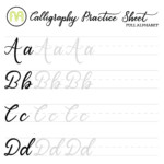 Calligraphy Practice Sheets Full Alphabet Lettering Etsy