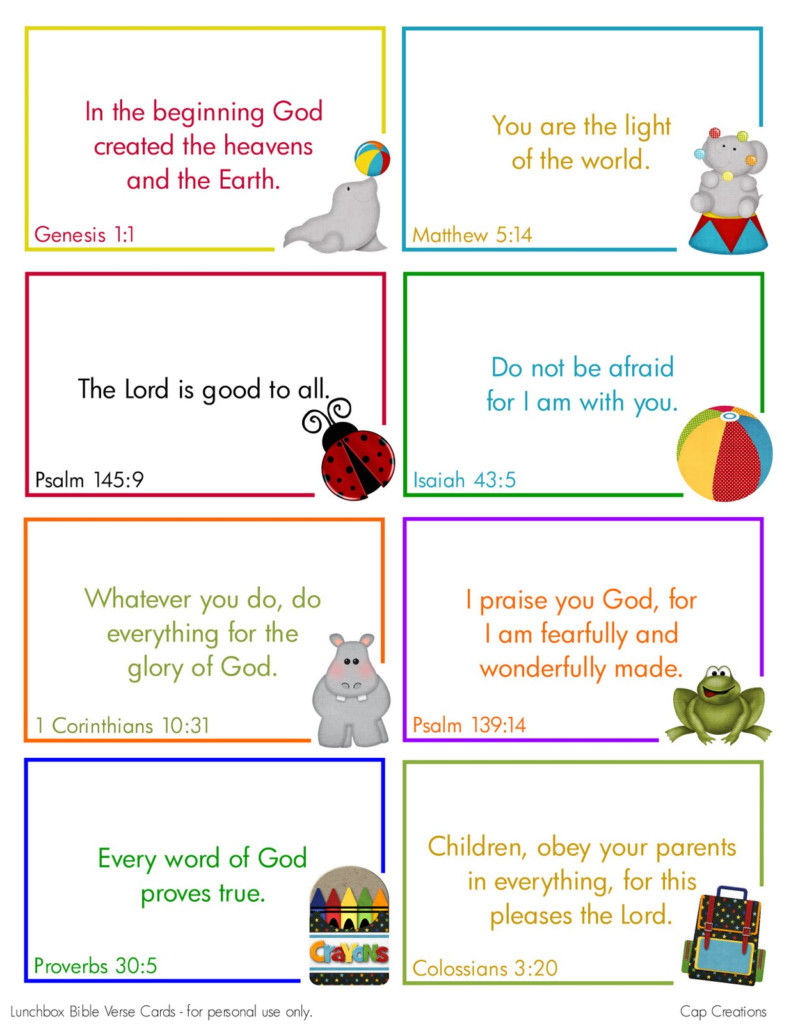 Cap Creations Free Printable Lunchbox Bible Verse Cards