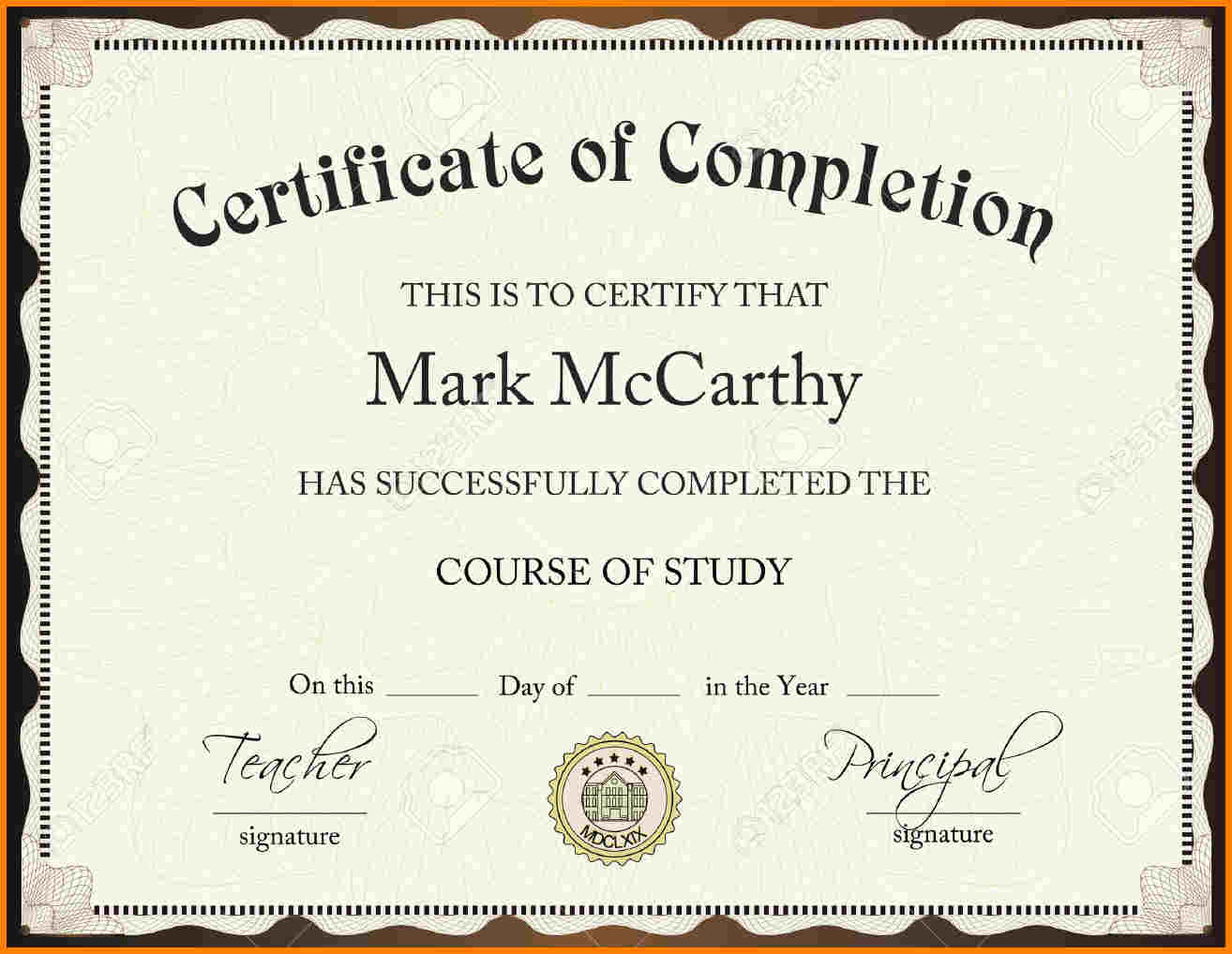 Certificate Of Completion Template Free Download 
