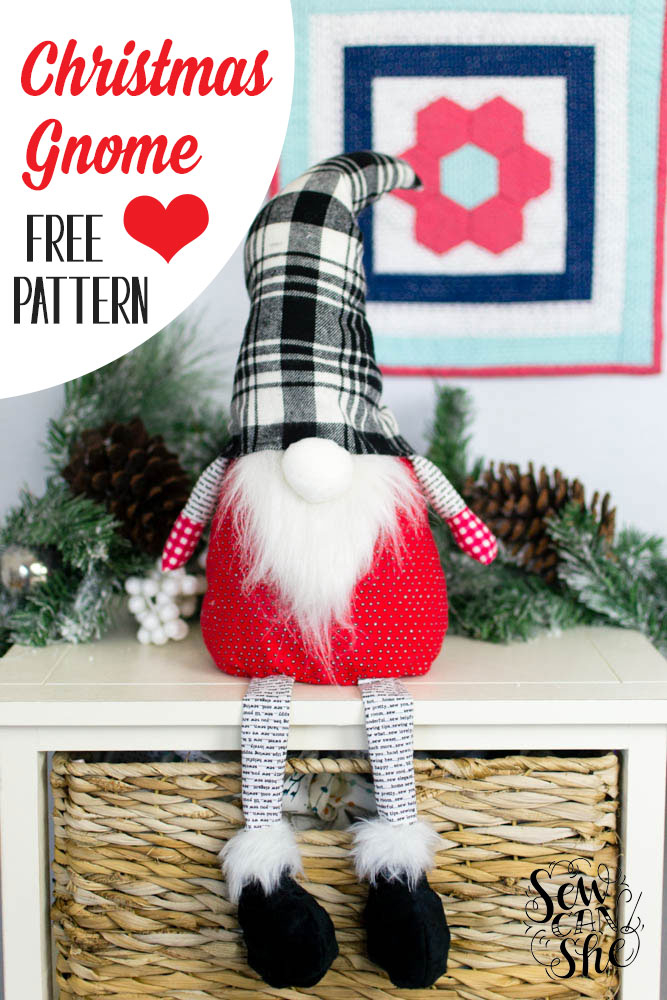 Christmas Gnome Free Sewing Pattern SewCanShe Free 