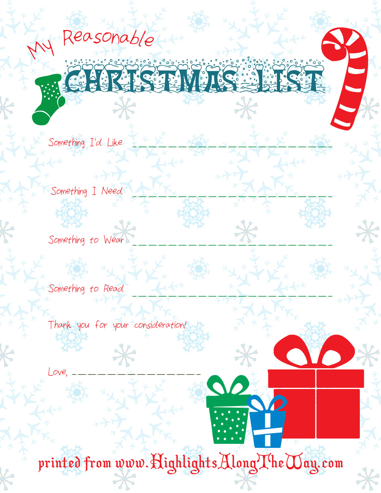 Christmas Printable Free Christmas List Printable 