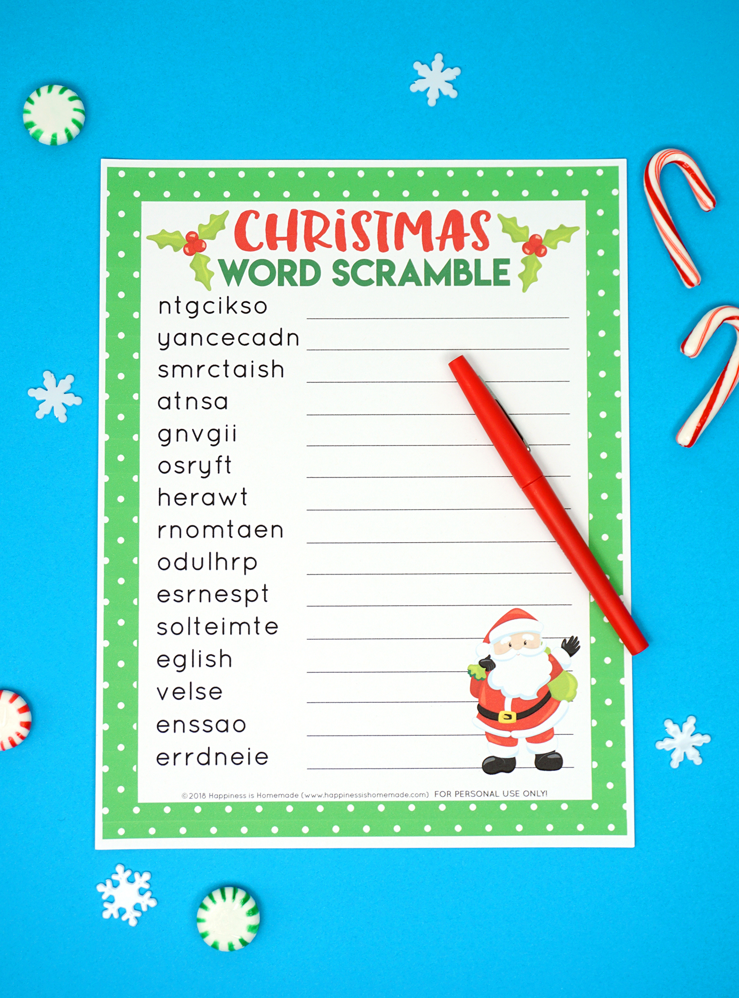 Christmas Word Scramble Printable Happiness Is Homemade