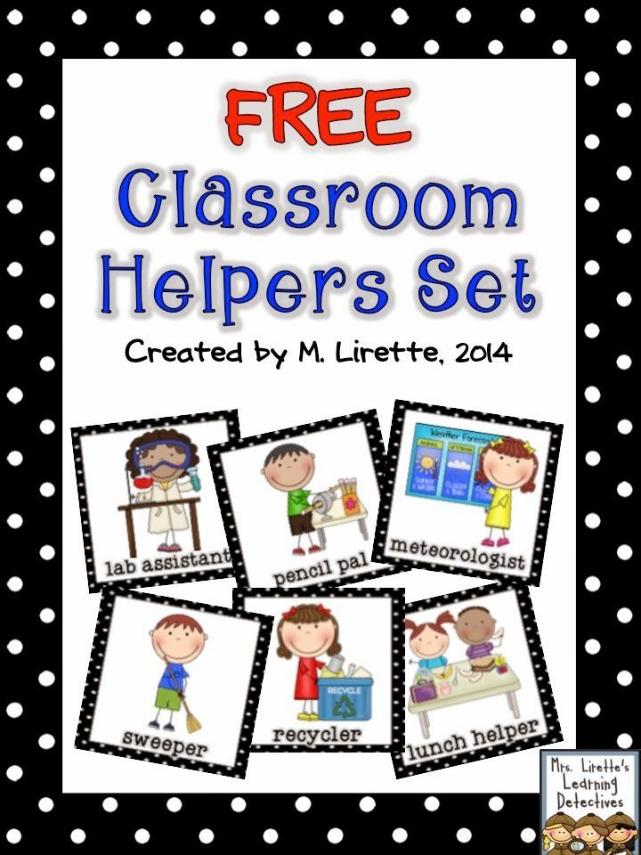 Classroom Helpers Set FREE Classroom Jobs Preschool 