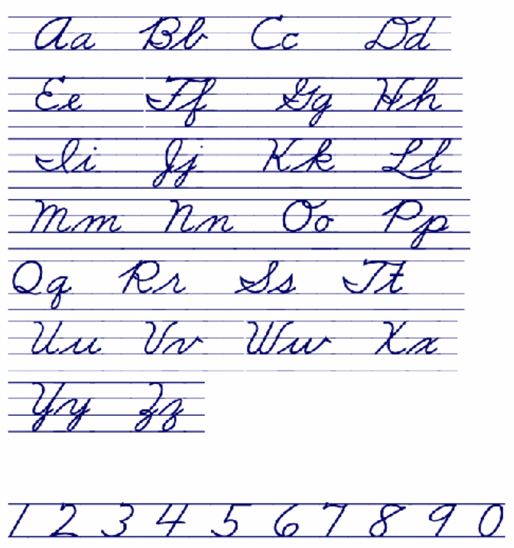 Cursive Handwriting Chart Free Download