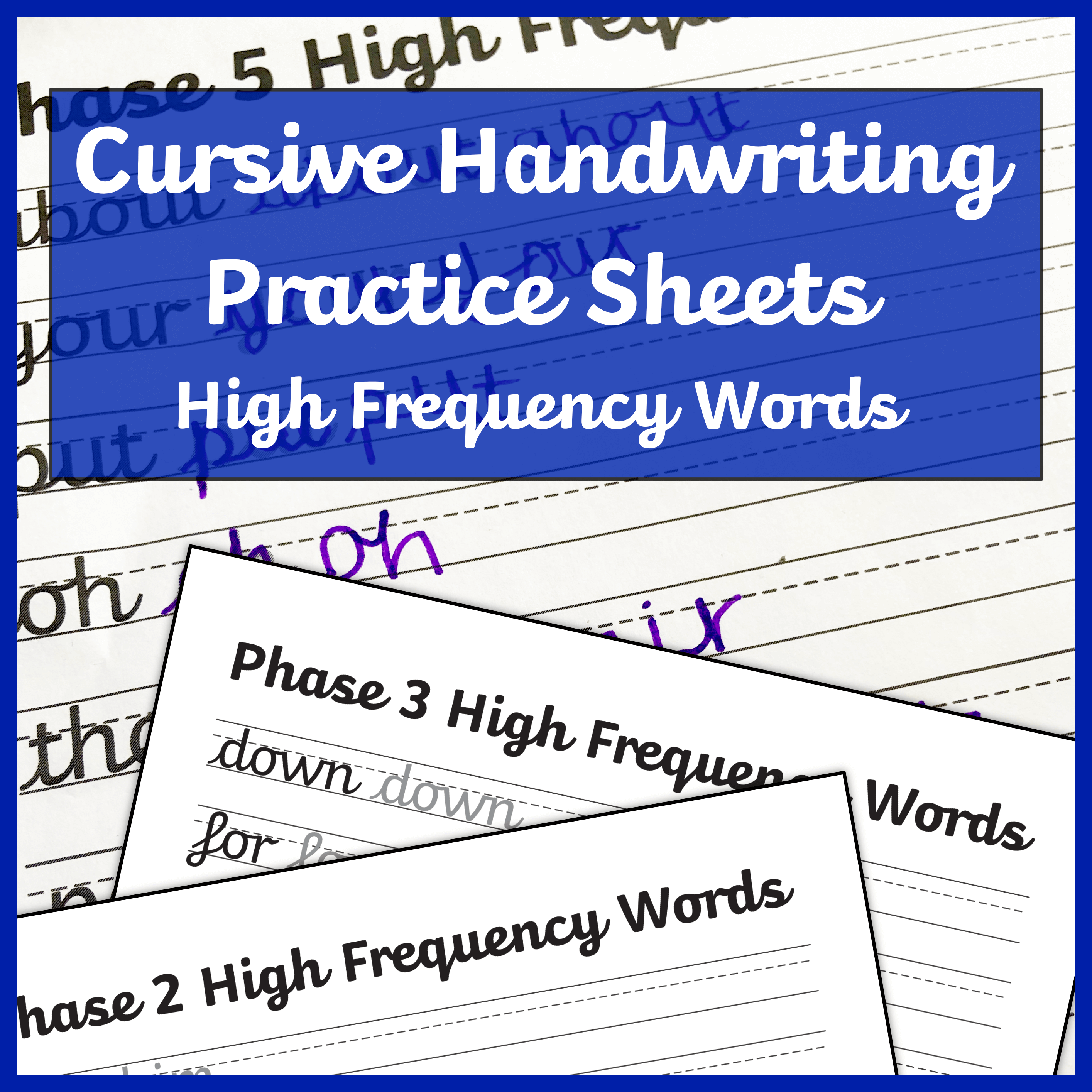 Cursive Handwriting Worksheets High Frequency Words 